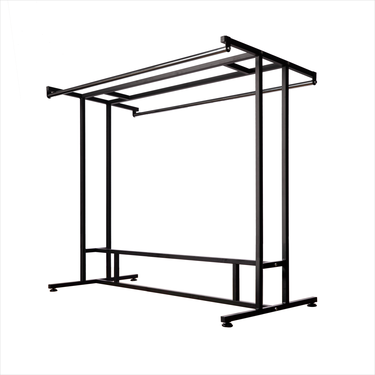 Stainless Steel Double Rod Garment & Brochure Rack for Retail Display