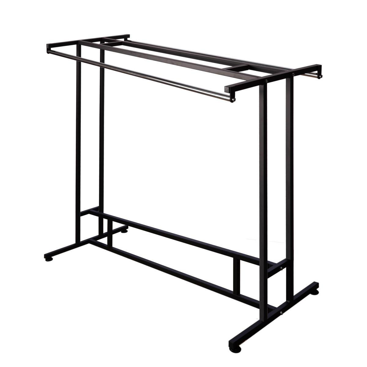 Stainless Steel Double Rod Garment & Brochure Rack for Retail Display