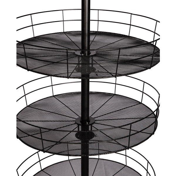 5-Tier Wire Basket Shelf Metal Tray Display Rack – Spinning Mesh Stand 5-Tier Wire Basket Shelf Metal Tray Display Rack – Spinning Mesh Stand