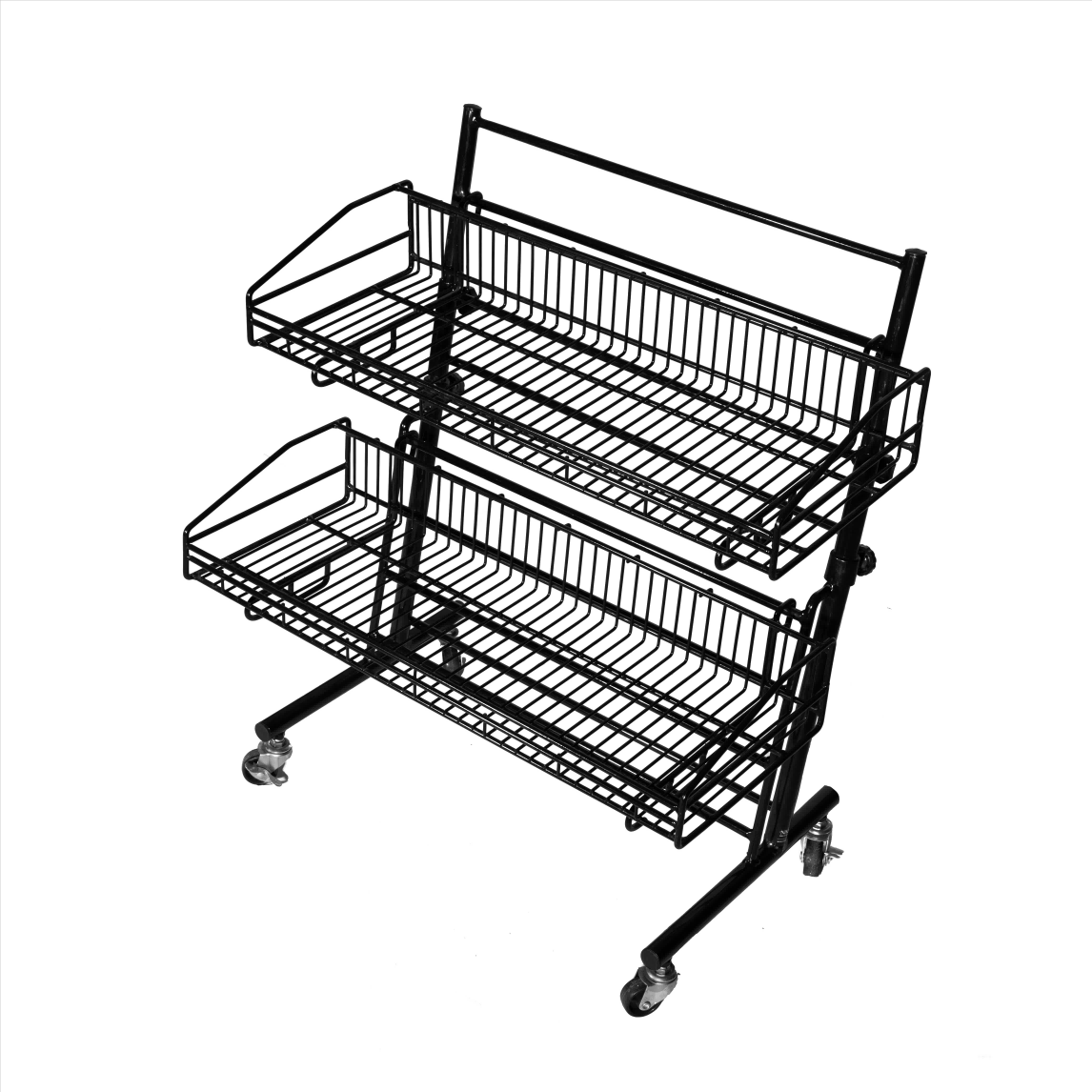 2-Tier Wire Display Baskets Rack for Groceries & Produce Sections 2-Tier Wire Display Baskets Rack for Groceries & Produce Sections