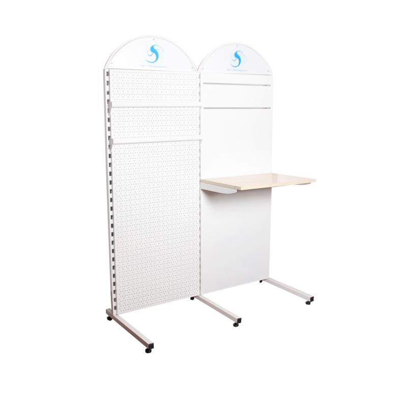 4-Tier Free Standing Pegboard Display Shelf for Tools