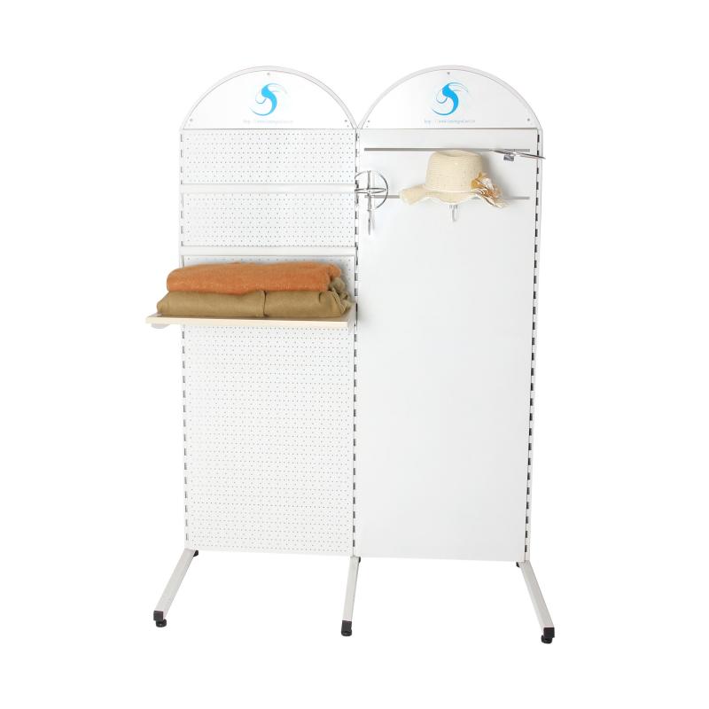 4-Tier Free Standing Pegboard Display Shelf for Tools 4-Tier Free Standing Pegboard Display Shelf for Tools