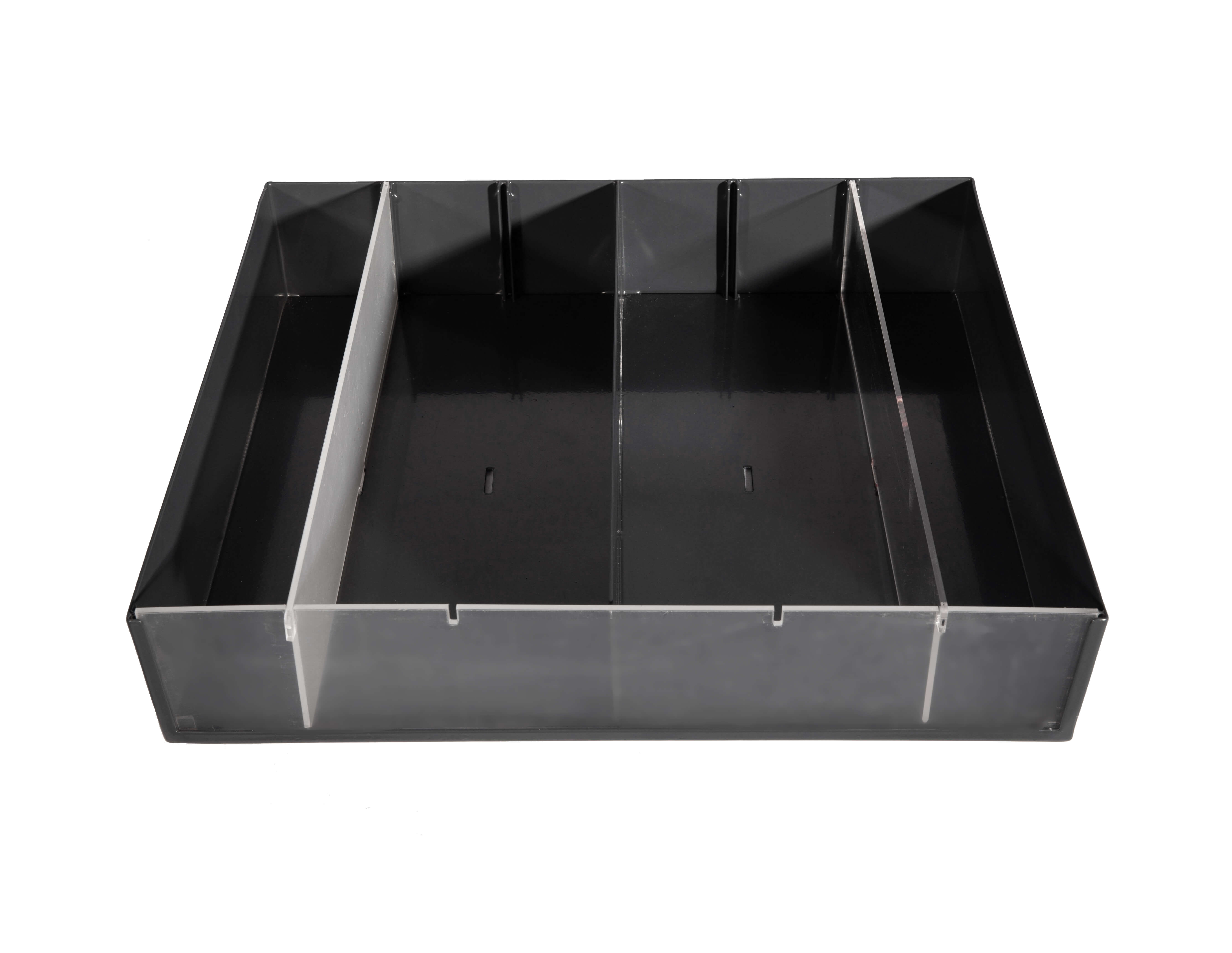 Metal Display Tray with Acrylic Dividers - Display Racks for Grocery Store