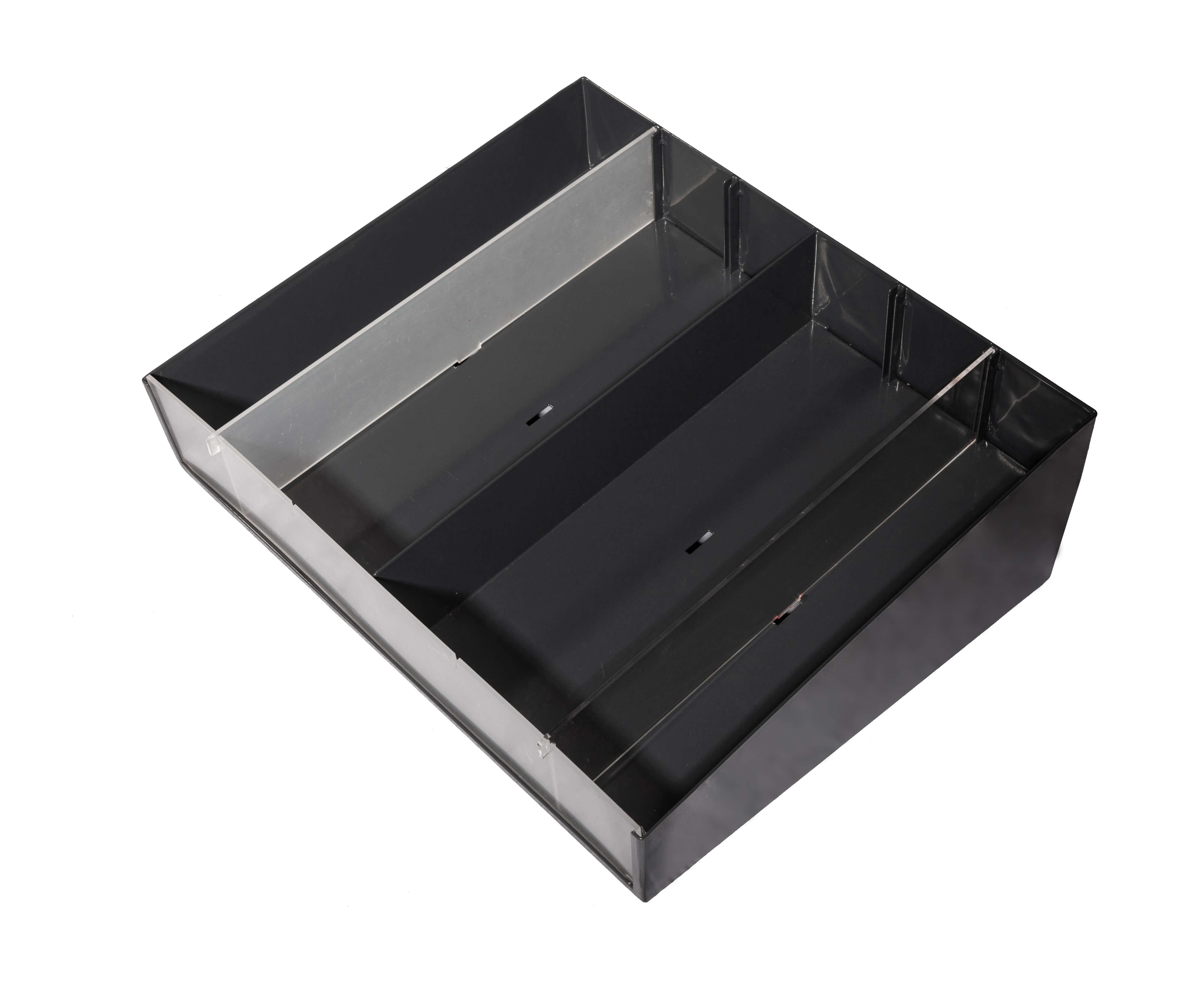 Supermarket Racks: Metal Display Tray with Adjustable Acrylic Dividers