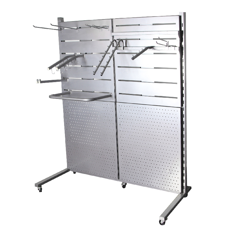 Slatwall Shelves 4-Tier Pegboard Display Rack – Retail Stand