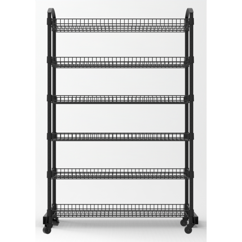 6-Layer Wire Shelf Display &ndash; Factory Direct Freestanding Beverage Display Stand for Supermarket and Mall