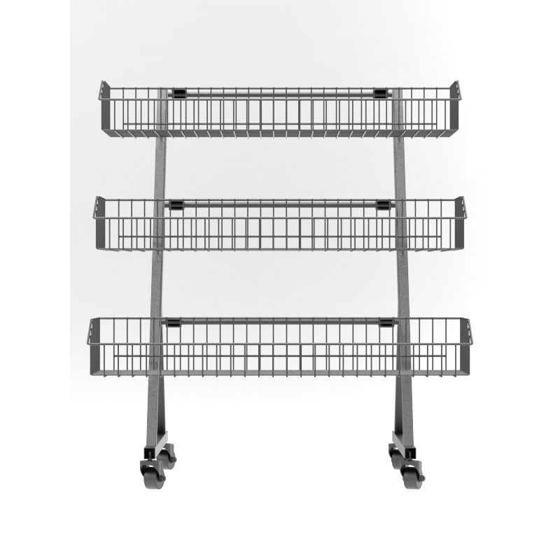 Three Story Van &ndash; Three Layer Movable Vegetable Rack for Supermarket and Household Use