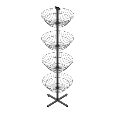 Rotatable Basket Display Spinner Rack &ndash; Commercial Display Stand for Supermarket and Mall Use