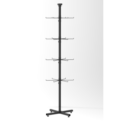 4 Layer Hook Display Spinner Rack &ndash; Rotatable Commercial Hook Stand for Supermarket and Mall Use